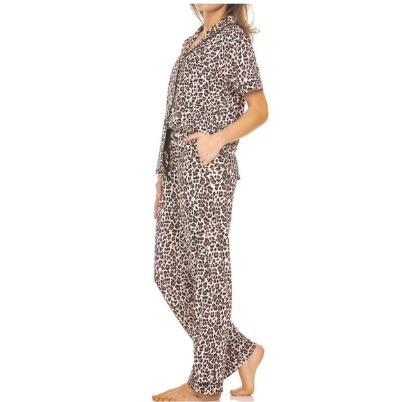 NWT Flora 2 Piece Animal Print Pajama Set - Picture 2 of 14